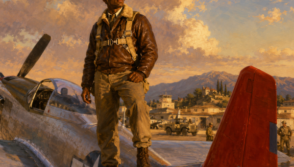 Proud pilot at golden hour